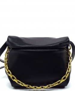 Fashion Pop Up Flap Crossbody Bag CJF122 BLACK